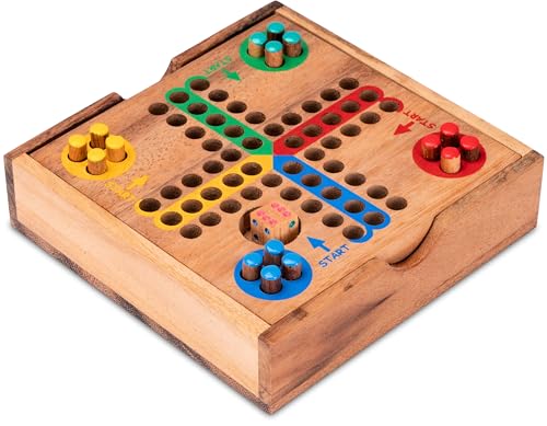 LOGOPLAY Ludo Gr. S für 2 bis 4 Spieler - Spielfeld 14 x 14 cm - Würfelspiel aus Holz LOGOPLAY Ludo Gr. S für 2 bis 4 Spieler - Spielfeld 14 x 14 cm - Würfelspiel aus Holz von LOGOPLAY