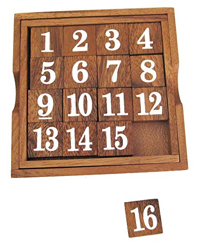 LOGOPLAY Slide 15 - Schiebespiel - Rechenspiel - Montessori - Denkspiel - Knobelspiel - Geduldspiel - Logikspiel aus Holz mit weißen Zahlen LOGOPLAY Slide 15 - Schiebespiel - Rechenspiel - Montessori - Denkspiel - Knobelspiel - Geduldspiel - Logikspiel aus Holz mit weißen Zahlen von LOGOPLAY