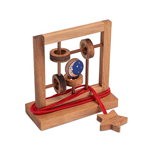 Mond und Stern - Schnurpuzzle - Denkspiel - Knobelspiel - Geduldspiel - Logikspiel aus Holz Mond und Stern - Schnurpuzzle - Denkspiel - Knobelspiel - Geduldspiel - Logikspiel aus Holz von LOGOPLAY