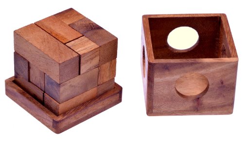 Soma Würfel Gr. M - 3D Puzzle - Lernspiel - Denkspiel - Knobelspiel - Geduldspiel - Logikspiel im Holzkasten von LOGOPLAY