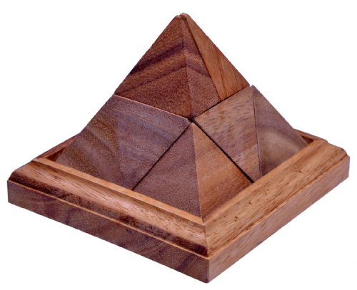 Spitze Pyramide - 3D Puzzle - Denkspiel - Knobelspiel - Geduldspiel - Logikspiel aus Holz von LOGOPLAY