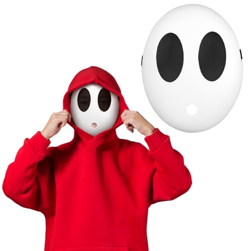 LOHAME Shy Maske Jungen Lustige Maske Halloween Maske Weiße Voll Face Maske Jumpman Karnevalmaske anonyme Partymaske Karnevalskostüm Zubehör für Karneval Fasching Cosplay Party von LOHAME