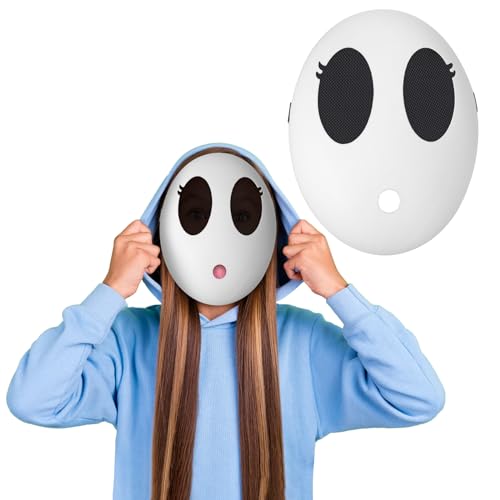 LOHAME Shy Maske Jungen Lustige Maske Mädchen Halloween Maske Weiße Voll Face Maske Jumpman Karnevalmaske anonyme Partymaske Karneval Kostüm Zubehör Cosplay Requisiten für Karneval Fasching Party von LOHAME