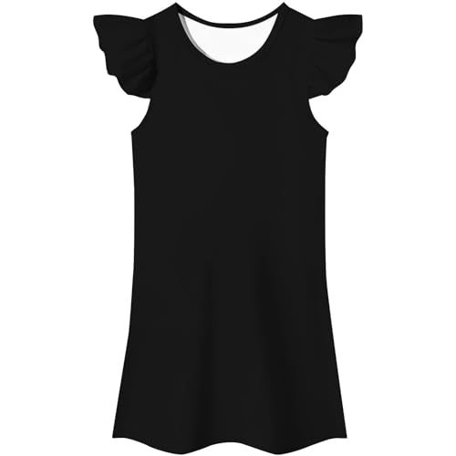 LOIJMK Vestido Falda Kleid Kostüm Mädchen Fancy Dress Up Cosplay Kleidung Shirt Mädchen (Black, 110) von LOIJMK