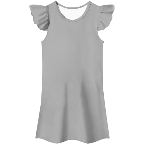 LOIJMK Vestido Falda Kleid Kostüm Mädchen Fancy Dress Up Cosplay Kleidung Shirt Mädchen (Grey, 110) von LOIJMK