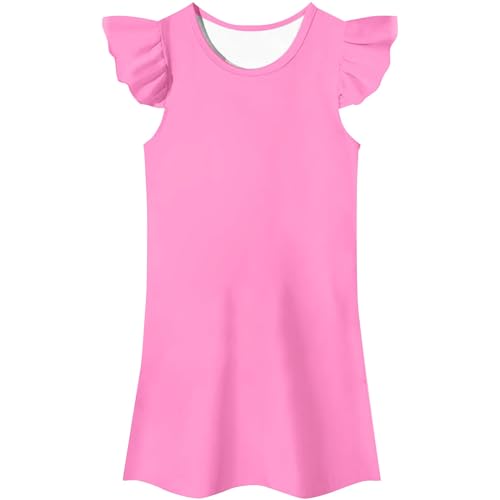 LOIJMK Vestido Falda Kleid Kostüm Mädchen Fancy Dress Up Cosplay Kleidung Shirt Mädchen (Pink, 140) von LOIJMK