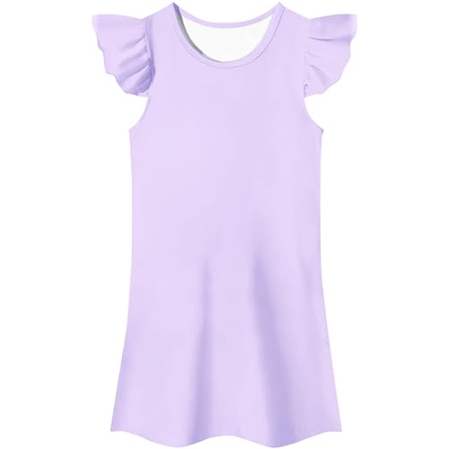 LOIJMK Vestido Falda Kleid Kostüm Mädchen Fancy Dress Up Cosplay Kleidung Shirt Mädchen (Purple, 140) von LOIJMK