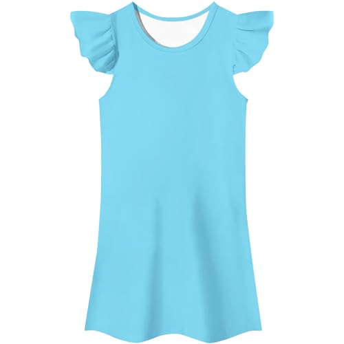 LOIJMK Vestido Falda Kleid Kostüm Mädchen Fancy Dress Up Cosplay Kleidung Shirt Mädchen (Sky Blue, 100) von LOIJMK