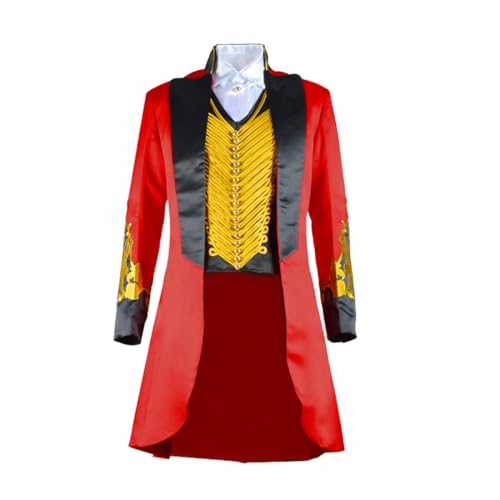 Herren Circus Ringmaster Kostüm Ring Master Showman Barnum Cosplay Frack Halloween Uniform (schwarz, groß) von LOKETA