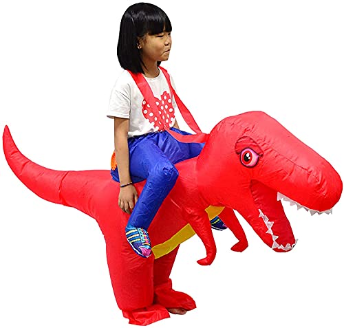 LOLANTA Kinder Dinosaurier Aufblasbares Kostüm Halloween Kostümparty T-Rex Kostüme, Rot, 6-12 Jahre von LOLANTA