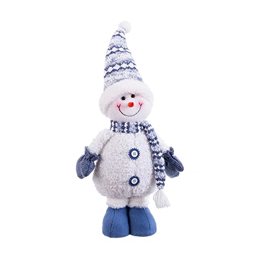 LOLAhome Schneemann mit blauer Stoffmütze 41 cm von LOLAhome