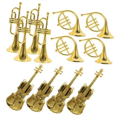 LOLIPPYY 12 Stück Teiliges Miniatur musikinstrumente Wand deko Xmas Party Zubehör Goldfarbene Trompete Geige und Horn Realistische DIY Anhänger für Fenster Theaterschmuck LOLIPPYY 12 Stück Teiliges Miniatur musikinstrumente Wand deko Xmas Party Zubehör Goldfarbene Trompete Geige und Horn Realistische DIY Anhänger für Fenster Theaterschmuck von LOLIPPYY