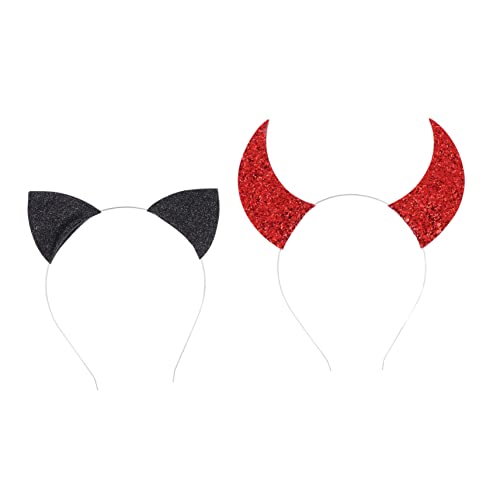 LOLIPPYY 2 Stück Haarband Teiliges mit Roten Teufelshörnern und Schwarzen Katzenohren Originelles Kostüm Haarreif Party Kopfschmuck für Karneval Fasching Festveranstaltungen LOLIPPYY 2 Stück Haarband Teiliges mit Roten Teufelshörnern und Schwarzen Katzenohren Originelles Kostüm Haarreif Party Kopfschmuck für Karneval Fasching Festveranstaltungen von LOLIPPYY