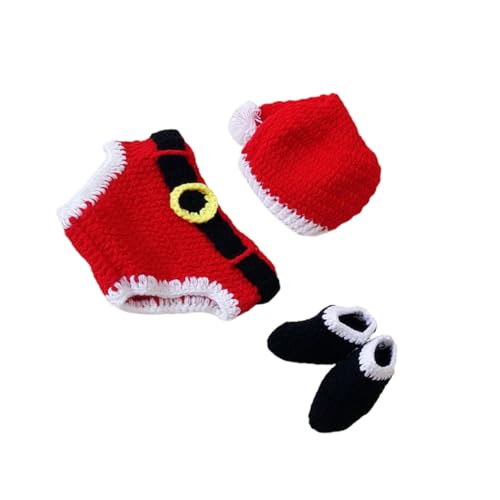 LOLIPPYY 3 Stück Handgestricktes Fotoshooting Teilig mit Weihnachtsmütze Unterhose und Schuhen Niedliche Neugeborenen Kleidung für Tage Shooting und Weihnachtsoutfit LOLIPPYY 3 Stück Handgestricktes Fotoshooting Teilig mit Weihnachtsmütze Unterhose und Schuhen Niedliche Neugeborenen Kleidung für Tage Shooting und Weihnachtsoutfit von LOLIPPYY