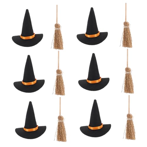 LOLIPPYY 6 Satz Teiliges Mini Hexenhut und Besen Set Filigrane DIY Halloween Deko für kreatives Gestalten Puppen und Kostümaccessoires Vielseitig für Party und Cosplay LOLIPPYY 6 Satz Teiliges Mini Hexenhut und Besen Set Filigrane DIY Halloween Deko für kreatives Gestalten Puppen und Kostümaccessoires Vielseitig für Party und Cosplay von LOLIPPYY