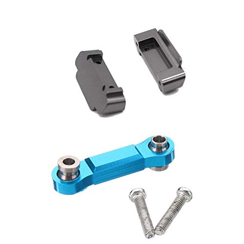 LOLPALONE 2 Set für A959-B Metall-Upgrade-RC-Autoteile: 1 Set Servoruderstange blau & 1 Set vorne hinten Stoßstange grau von LOLPALONE