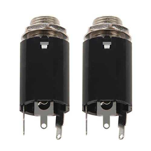 LOLPALONE 2 Stück Black Guitar Endpin Jack 6.35 Eingang für Gitarre Eq Pickup Ausgang Teile und Zubehör für Gitarre von LOLPALONE