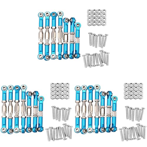 LOLPALONE 21X für 144001 1/14 RC Autoteile Metallverbindung Servo Spurstange Lenkung Set Spurstangen, Blau von LOLPALONE