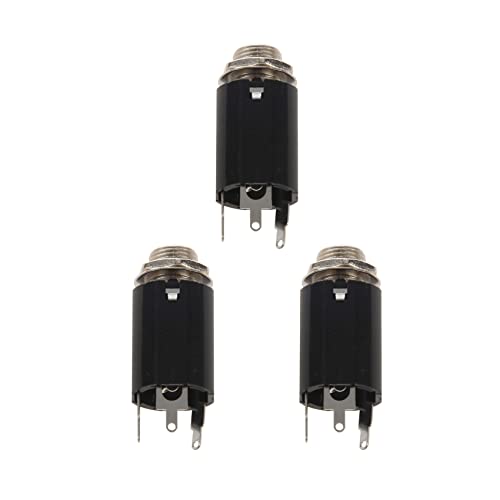 LOLPALONE 3 Stück Black Guitar Endpin Jack 6.35 Eingang für jede Gitarre Eq Pickup Ausgang Teile und Zubehör für Gitarre von LOLPALONE