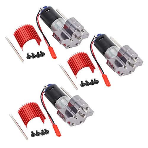 LOLPALONE 3 x 370 gebürsteter Motor + Legierung Kühlkörper-Set mit Stahlgetriebe für C14 C24 B14 B24 B16 B36 6X6 von LOLPALONE