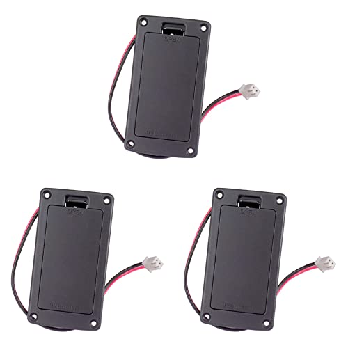 LOLPALONE 3 x 9 V Flat Mount Guitar Pickup Batterieabdeckung für für Zubehör für Bass für E-Gitarre von LOLPALONE