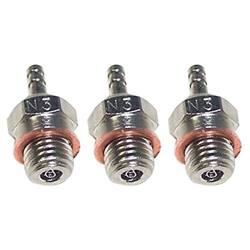 LOLPALONE 3 x N3 Hot Glow Plug Spark für 70117 1/10 1/8 RC Truck Nitro Motorteile von LOLPALONE