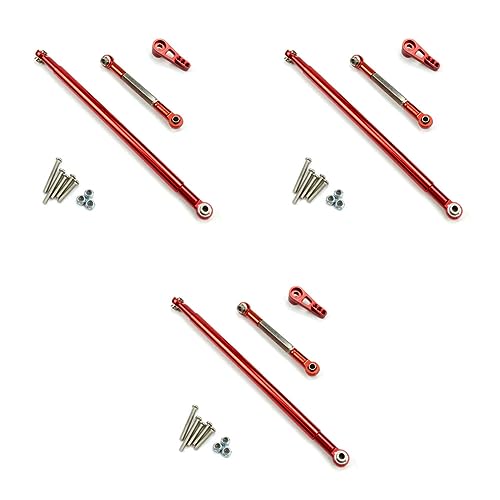 LOLPALONE 3Set für MN86S MN86 MN86KS MN86K MN G500 Lenkung Upgrade Teile Metall Servo Anschluss 1/12 RC Auto Zubehör, Rot von LOLPALONE