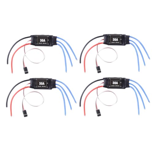 LOLPALONE 4 Stück 2-4S 30A RC Brushless ESC Elektrischer Geschwindigkeitsregler 5V 2A für Lipo Batterie 2A 4S DIY Multicopter Quadcopter Einfache Installation von LOLPALONE