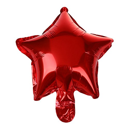 LOLPALONE 5 StüCke 10 Stern Aluminiumfolie Heliumballon für Hochzeitsgeschenk Geburtstagsballon Dekoration Aufblasbare Luftballons (Rot) von LOLPALONE