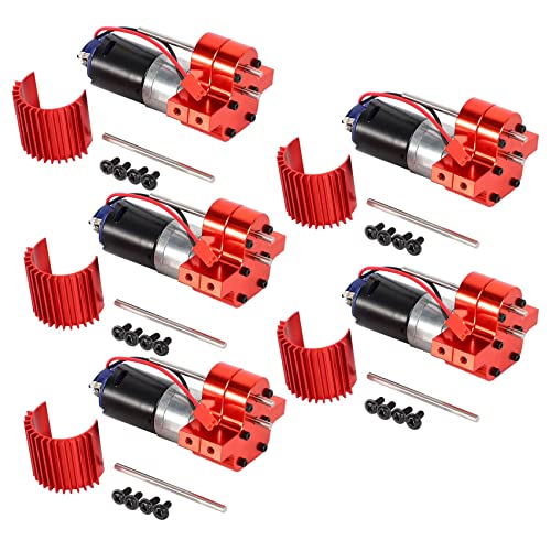 LOLPALONE 5X 370 gebürsteter Motor + Legierung Kühlkörper Set mit Stahlgetriebe für C14 C24 B24 6X6 Teile von LOLPALONE