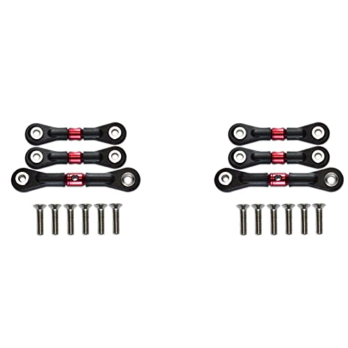 LOLPALONE 6 Stück Lenkungsanschluss Servo Rod für TT-02 TT-02T TT02 TT02T 1/10 RC Zubehör für Upgrade-Teile für Auto, Rot von LOLPALONE