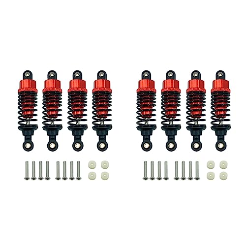 LOLPALONE 8 Stück Aluminium Legierung Stoß Dämpfer Dämpfer Set für TT-01 TT01 TT-02 TT02 1/10 RC Auto Upgrade Teile,Rot von LOLPALONE