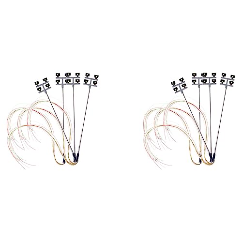 LOLPALONE 8 Stück HO Modell-Beleuchtungsturm, Turmlichter, Modellbeleuchtung, Layout, Laternenpfahl für Zug/Garten/Spielplatz/Stadion von LOLPALONE
