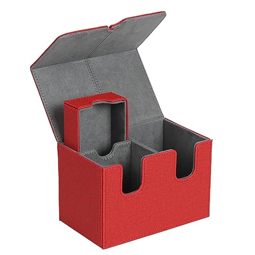 LOLPALONE Kartendeckbox, Sammelkartenbox, Sammelkartenbox, Sammelkartenbox, Sammelkartenbox, Organizer für den Transport von Karten, für über 160 Karten, Rot von LOLPALONE