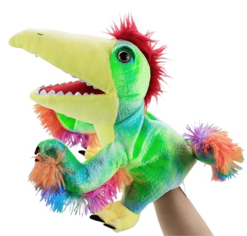 LOMTRATS Dinosaurier-Handpuppen für Kinder, Kleinkind enthält Triceratops und Tyrannosaurus Rex mit beweglichen offenen Mündern, perfekt zum Geschichtenerzählen,Geburtstagsgeschenke von LOMTRATS