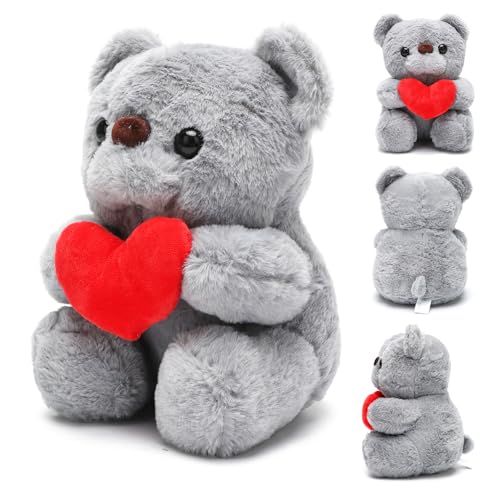 LOMUG Teddybär Plüsch, Stofftier Teddy, Plüschteddy Schmusetier, Kuschelbär Plüschbär Kuscheltier Spielzeug Dekozimmer Kissen,Geschenke für Frauen zum Geburtstag Valentinstag(Grau) von LOMUG