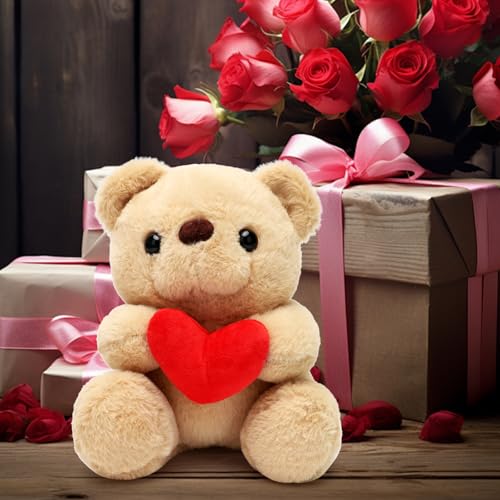 LOMUG Teddybär Plüsch, Stofftier Teddy, Plüschteddy Schmusetier, Kuschelbär Plüschbär Kuscheltier Spielzeug Dekozimmer Kissen Geschenke für Frauen zum Geburtstag Valentinstag (Braun) von LOMUG