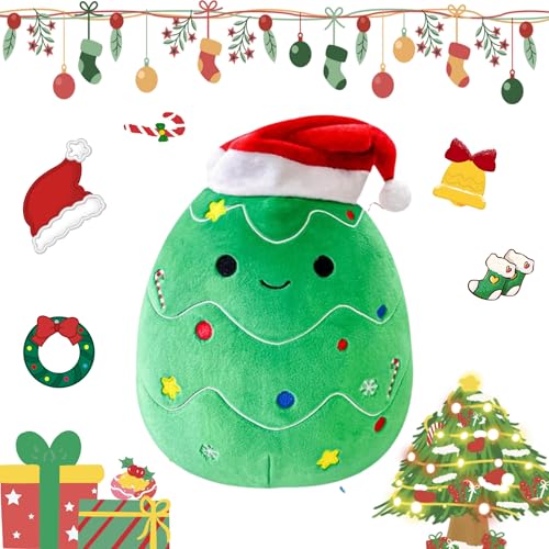 LOMUG Weihnachtsbaum Kuscheltier, Plüsch Weihnachten Dekoration, Kawaii Plüsch Kuscheltier, Weihnachtsbaum Figuren Spielzeug für Kinder Mädchen Jungen, Sofa Dekoration Weihnachten Spielzeug von LOMUG