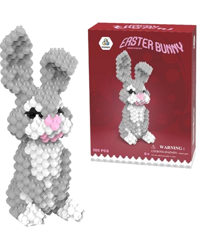 LONESTAR Mini Klemmbausteine | Kadele Blocks Serie Hasen | Grauer Hase in 3D | Mikrobausteine Bricks | DIY von LONESTAR