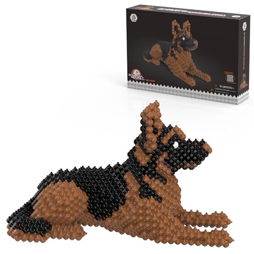 LONESTAR Mini Klemmbausteine | Kadele Blocks Serie Hunde | Deutscher Schäferhund in 3D | Mikrobausteine Bricks | DIY von LONESTAR