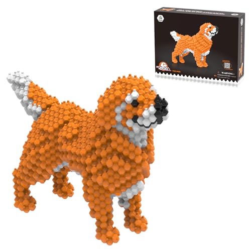 LONESTAR Mini Klemmbausteine | Kadele Blocks Serie Hunde | Golden Retriever in 3D | Mikrobausteine Bricks | DIY von LONESTAR