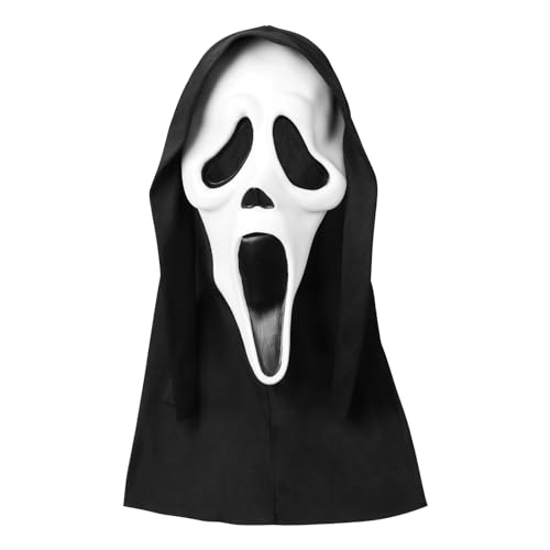 LOOPES Halloween Ghostface Maske Geister Maske Horrorfilm Maske Geist Scream Maske Halloween Cosplay Gruselmaske Horror Scream Ghost Maske Halloween Kostümzubehör für Halloween Karneval Fasching von LOOPES