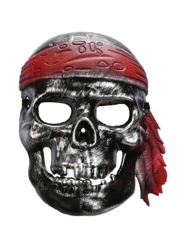 LOOPES Halloween Masken Piratenkostüm Kinder Maske Horror Maske Halloween Totenkopf Maske Vintage Gesichtsmaske Piraten Cosplay für Fasching Karneval Piratenparty Jungen Mädchen Kindergeburtstag von LOOPES