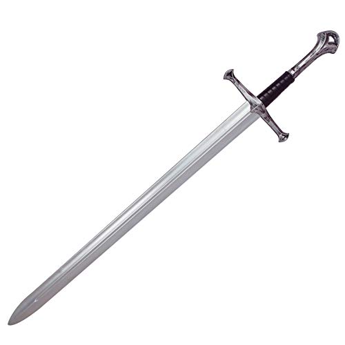 LOOYAR Middle Ages Medieval PU Foam Two Handed Sword Toy Great Sword Weapon Toy for Knight Soldier Warrior Costume Battle Play Halloween Cosplay LARP Silver? von LOOYAR