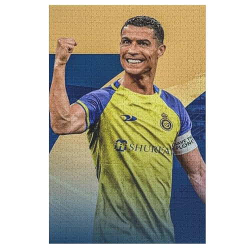 Erwachsene Kinderpuzzle 1000 Teile Wooden Puzzle Ronaldo Al NASSR Puzzles Fußballer Puzzle Lernspielzeug Spiele Familiendekoration 1000 PCS von LOPUCK