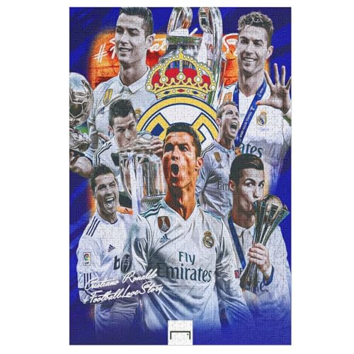 Erwachsene Kinderpuzzle 1000 Teile Wooden Puzzle Ronaldo Puzzles Fußballer Puzzle Lernspielzeug Spiele Familiendekoration 1000 PCS von LOPUCK