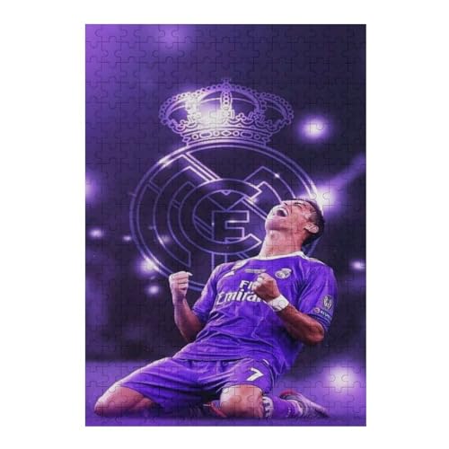 Erwachsene Kinderpuzzle 300 Teile Wooden Puzzle Ronaldo Puzzles Fußballspieler Puzzle Lernspielzeug Spiele Familiendekoration (40x28) cm von LOPUCK