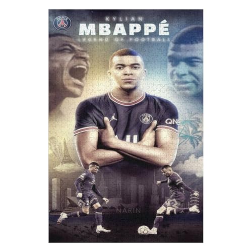 Mbappe 1000 Puzzleteile Für Erwachsene, Puzzlespiele Zum Stressabbau Und Einzigartige Geschenke Puzzles (75x50) cm von LOPUCK