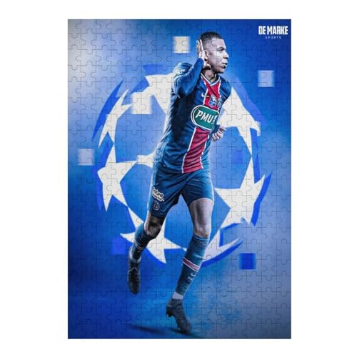 Mbappe 300 Teile Puzzle Puzzle Erwachsene Puzzles Fußballspieler Wooden Puzzles Familie Dekoration Bildung Spiel Spielzeug (40x28) cm von LOPUCK