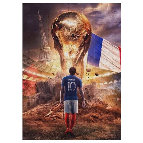 Mbappe 300 Teile Puzzles Für Erwachsene Puzzles Soccer Player Wooden Puzzles Schwieriges Und Herausforderndes Spiel 300PCS (40x28cm) von LOPUCK